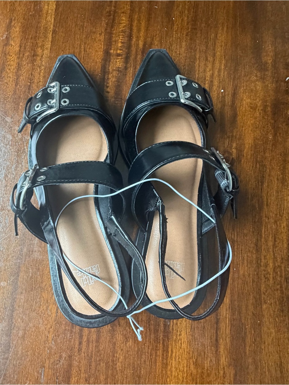 Wild Fable Women's Peyton Double Buckle Slingback Flats Memory Foam Open Box sz6